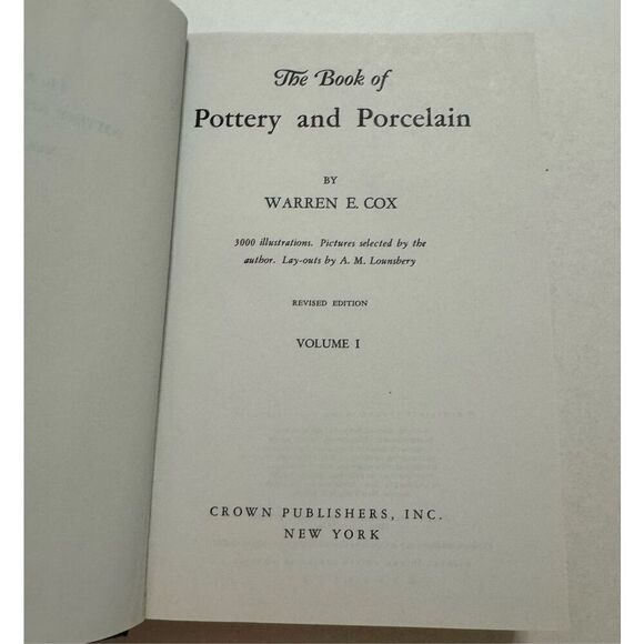 The Book Of Pottery And Porcelain Warren E. Cox (1970, One-Volume Edition) - Picture 9 of 9